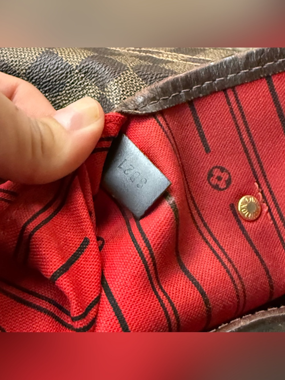 Authentic LV Damier MM Neverfull Dark Brown Monogram FLAWED - Picture 8 of 15